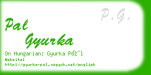 pal gyurka business card